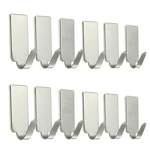 6PCS Self Adhesive Bathroom Wall Door Stainless Steel Holder Hook Hanger Hooks